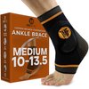 Treat My Feet Compression Ankle Brace with Silicone Ankle Support and Copper - Plantar Fasciitis Brace for Foot Pain & Achilles Tendonitis Relief - Ankle Brace for Women & Men - Medium Size