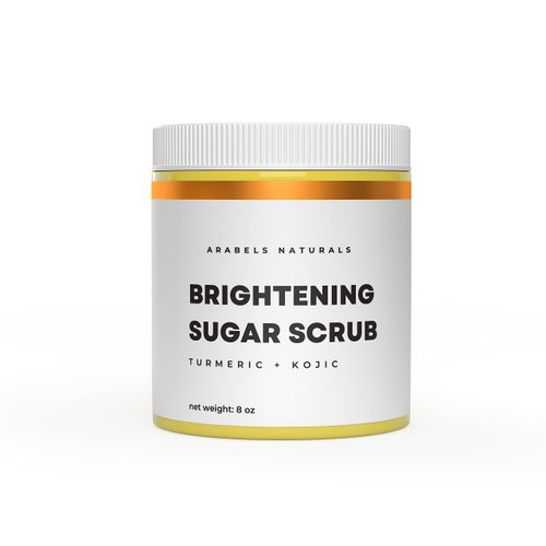 TURMERIC BRIGHTENING SCRUB, Skin Brightening Sugar Scrub, Dark Marks, Acne Scars, Skin Brightening Scrub for Dark Spots, Dark Inner Thighs, Bikini Line, All Natural Body Scrub 8oz (pack of 1)