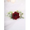 Kercisbeauty Red Floral Hair Clip Burgundy Wedding Hair Comb Headband for Brides Garden Wedding Bridal Bridesmaide Headpiece Flower Girl Hair Dress