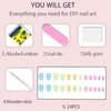 WAFOLOZE Press on Nails Short Squoval Fake Nails Glossy False Nails with Cute Multi -Color Rainbow Press ons Designs Acrylic Nails Press on Artificial Nails Stick on Nails for Women 24Pcs