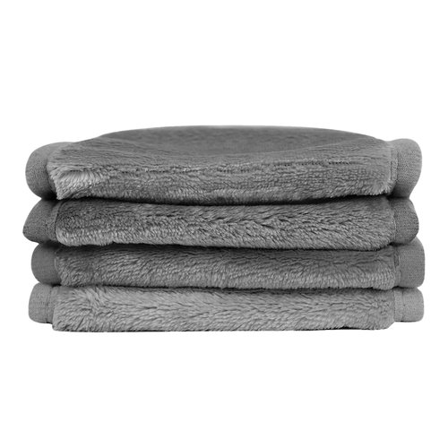 Puomue Makeup Remover Cloth 4 Pack, Ultra Soft and Reusable Microfiber Makeup Remover Towels for All Skin Types, Perfect Face Towels for Women, 5.1"X15.3", Grey