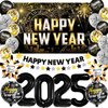 KatchOn, New Years Eve Party Supplies 2025 Set - Big, Pack of 25 | Black and Gold Happy New Year Banner, 2025 Balloon Numbers, New Year Foil Balloons | NYE Decorations 2025, New Years Decorations 2025