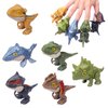 Zwish 6PCS Biting Finger Dinosaurs Toy Collectibles for Display, Play and Snap On Figure Novelty Creative Theater Puppet Doll Animal Hand Puppet Dino Party Supplies