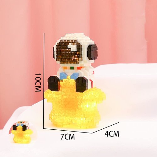 Uvini Astronaut Building Set Micro Building Blocks Model, STEM Building Toy Gifts for Adult, DIY Bricks Toys 387pcs, Compatible with Nanoblock