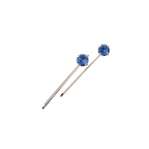 L. Erickson Little Gem Bobby Pin Pair - Sapphire/Silver