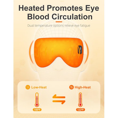 Heated Eye Mask, Cordless Heat Eye Compress for Dry Eye Stye Relax Eye Strain, Electric Warm Eye Mask for Airplane Sleeping for Women, Blackout Eye Mask for Travel, Birthday Idea for Woman/Man (Grey)