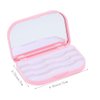 YiQiYi Cosmetic Case Empty Eyelashes Storage Case with Makeup Mirror Holder Box Fake Eyelash Packing Travel Storage Case Eyelashes Bag(Light Pink)
