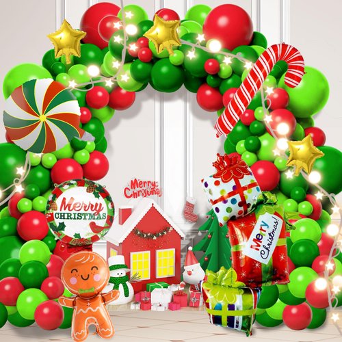 152 Pcs Christmas Party Decorations Balloon Arch Kit| Balloon Garland Arch Kit & Different Sizes Party Balloons Kit for Birthday Party Supplies|Holiday Christmas Party Decorations|Party Kit