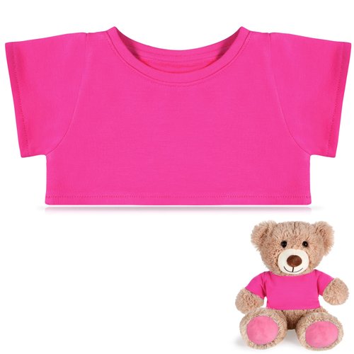 RoundFunny Bear Tee Shirt Fit 14-18inch Bear Clothes Stuffed Animal Clothes Shirt Basic Stuffed Bears Dolls Shirt,Pink