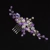 JWICOS Crystal Bride Wedding Hair Comb Rhinestone Bridal Hair Clip Glitter Wedding Hair Accessories for Women and Girls (Purple)