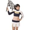 4PC Racing Checkered Flag Hair Bow Clips 3 Inch Girls Women Black and White Racing Fan Pigtail Hair Accessories