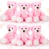 Aoriher 6 Pieces Bear Bulk Stuffed Animal Baby Shower Bear Plush Toys Soft Cute Bear Graduation Gifts Sleeping and Playing Decorations(Pink)