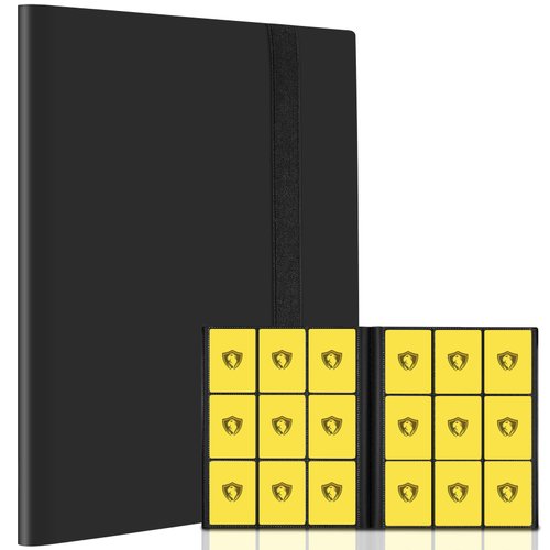 Card Binder 9 Pocket, Premium Card Book for 360 Cards, Sturdy Card Album for Collectible Cards, Side-Loading Card Collection Folder for TCG, MTG, Other Game Cards, Sport Cards, Black