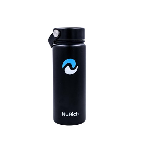 NuRich Water Bottle | Travel Coffee Thermal | Stainless Steel Thermos Botella de Agua Para Niños - Vacuum Insulated, Kids Water Bottle Hydroflask Metal Canteen Yeti, Simple Modern 18 oz Water Bottle
