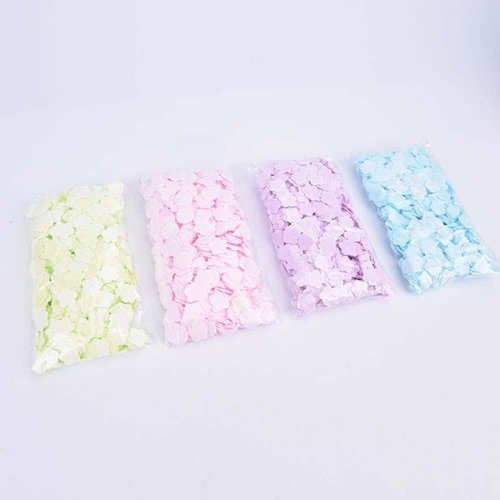 100Pcs Mini Portable Travel Soap Paper Sheets,Flower Shape Disposable Paper Soap Flakes, Cleaning Washing Hand Toiletry Paper Soap Sheets，Foot and Hand Care，Cleansers，Hand Wash (Blue)