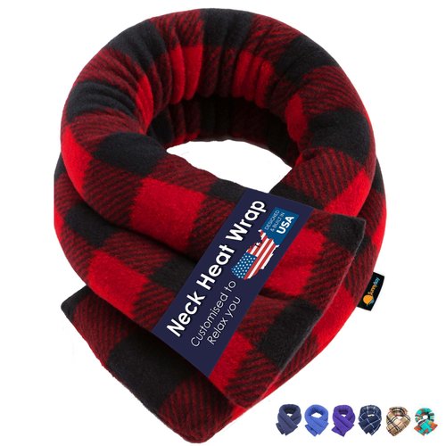 SunnyBay Microwave Heating Pad, Microwavable Moist Heated Neck and Shoulder Wrap, Versatile Weighted Beanbag Cold Pack or Warm Compress for Pain Relief, 26x5 Inches, Buffalo