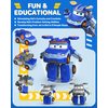 Super Wings - 5" Transforming Leo Airplane Toys Action Figure | Airplane to Robot | Season 5 New Character | Fun Toy Plane for 3 4 5 Years Old Boys and Girls | Preschool Birthday Gift for Kids , Blue