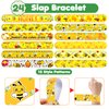 48 Bee 24PCS Bee Temporary Tattoos Sticker 24PCS Slap Bracelets Perfect for Themed Birthday Party Favors Baby Showers or Classroom Rewards Ideal Decor and Gifts for Girls and Boys