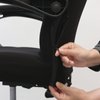 Melaluxe Office Chair Cover with Armrest Covers， Universal Stretch Desk Chair Cover, Computer Chair Slipcovers (Size: L) - Black