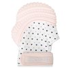Malarkey Kids Munch Mitt Teething Mitten - The Original Mom-Invented Silicone Teether Mitten with Travel Bag – Pastel Pink