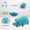 Andiker Dog Squeaky Toy, Dots Latex Dog Chew Toys with a Oinks Sound Squeaker Grunting Pig Dog Toy Durable Self Play 8" Dog Squeeze Toy for Dental Biting Chasing to Kill Boring Time (Blue)