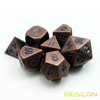 Bescon Antique Copper Solid Metal Polyhedral D&D Dice Set of 7 Old Copper Metal RPG Role Playing Game Dice 7pcs Set