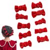 10PCS Velvet Hair Bows Clips for Baby Girls Baby Hair Clips Baby Bows For Girls Adorable Mini Bows for Infant Fine Hair Soft Velvet Non-Slip Alligator Clips Hair Accessories for Toddlers Babies