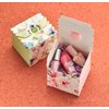 Hayley Cherie Floral Gift Treat Boxes with Ribbons & Lids (20 Pack) 350gsm Card, 4 x 4 x 3.2 Inches for Favors, Baby Showers, Christmas, Bridesmaids, Parties, Birthdays, Weddings