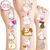 8 Sheets (96PCS) Bunny Tattoo Stickers Themed Birthday Party Supplies Decorations Favors Decor for Kids Girls Boys Gifts Classroom School Prizes Rewards