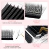 NATUHANA Sandwich Clover W Shape Eyelashes Extension Triple-Core 3D Premade Fans 0.07mm D Curl 8-14mm Mixed Tray Lash Extensions Blooming Flower Eyelash 12 Rows/Case (S3D black;0.07 D, 8-14 MIX)