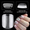 LoveOurHome 600pc Clear Gel X Nail Tips Short Square Fake Nail Tips Full Cover Clear False Nails Soft Gel X Nail Art Tips Artificial Fingernails for Salon and Home Gel X Acrylic Nail Design