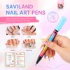 SAVILAND Nail Art Pens Set: 12 Colors Quick Drying 3D Nail Polish Pens Acrylic Paint Nail Art Markers Color-fast Nail Point Graffiti Dotting Tools Drawing Painting Liner Nail Art Design Pens Home DIY