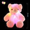 sofipal LED Teddy Bears Stuffed Animals, Cute Glow Bear Plush Toys Creative Colorful Luminous Light Up Doll Gifts for Bedroom, Kids, Baby, Valentine (Pink,18 inch)
