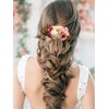 Latious Flower Bride Wedding Hair Comb White Floral Bridal Hair Clip Leaf Hair Piece Rose Hair Accessories for Women and Girls (Pink)