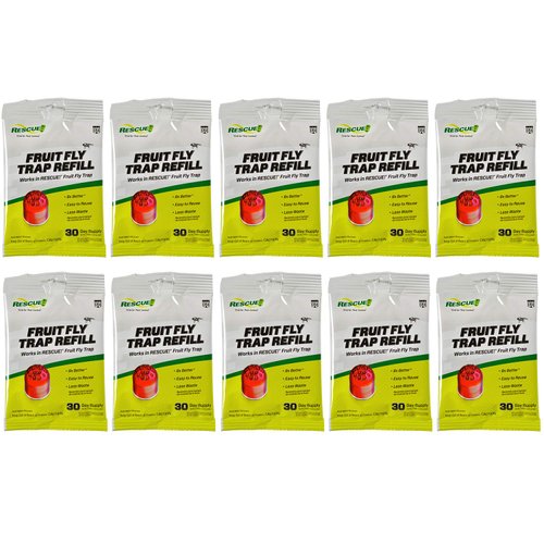 RESCUE! Fruit Fly Trap Bait Refill – 30 Day Supply – 10 Pack