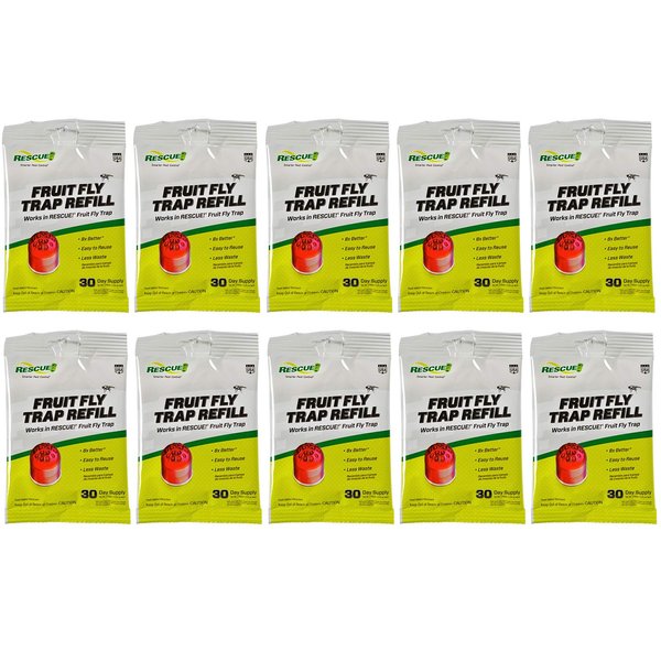 RESCUE! Fruit Fly Trap Bait Refill – 30 Day Supply – 10 Pack