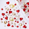 6Girds 767PCS 3D Red Heart Nail Art Charms Love Nail Gems Glitter Decoration Red Valentine's Day Nail Heart Round Diamond Frame Studs Metal Nail Art Rhinestones for Women Decorations Manicure Charms