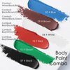 FREEORR 3 Colors Face Body Paint Stick, Eye Black Baseball Sticks Face Paint for Baseball/Football/Halloween Accessories Vampire/Joker/Clown Makeup Cream Face& Body Paint Easy to Blend-Blue/Black/Red