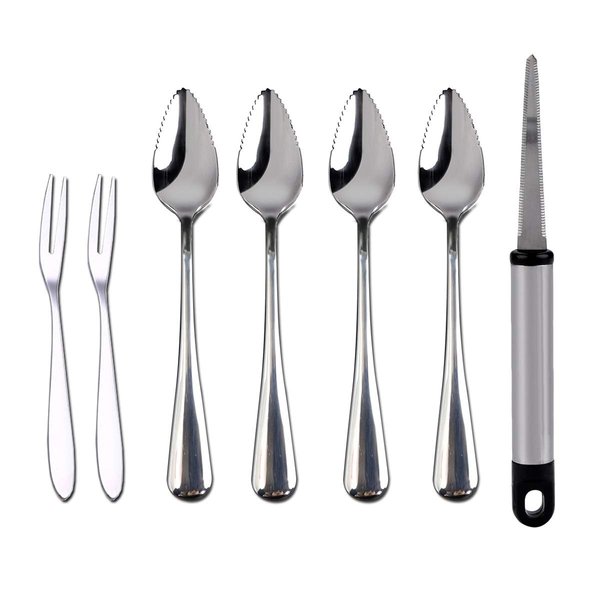 Grapefruit Spoons, Grapefruit Knife with Fruit Forks (7 PCS)