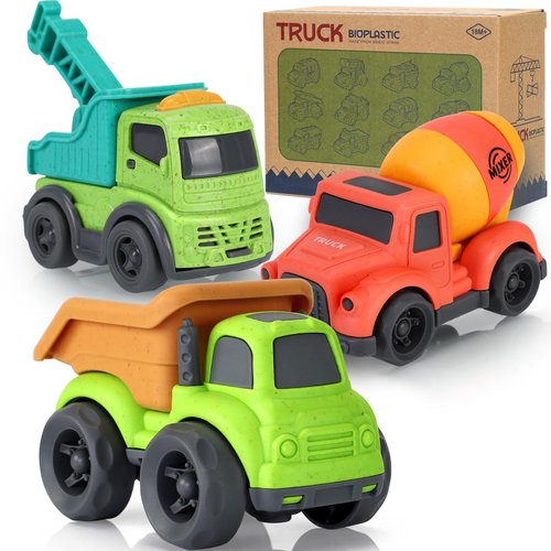 Toddler Cars Toys for 1 2 3 Year Old Boy, 3 in 1 Dump Truck Mixer Cement and Crane Toys for Baby Boy Girls, BPA Free, Phthalates Free, PVC, Outdoor Toys for Toddlers 2-4, Kids Christmas Birthday Gifts