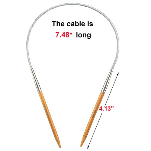 Mdoker Bamboo Circular Knitting Needle Size 7 16 Inch Circular Knitting Needles for Handmade Knitting DIY and Any Weaven Yarn Projects(US Size 7,4.5mm)
