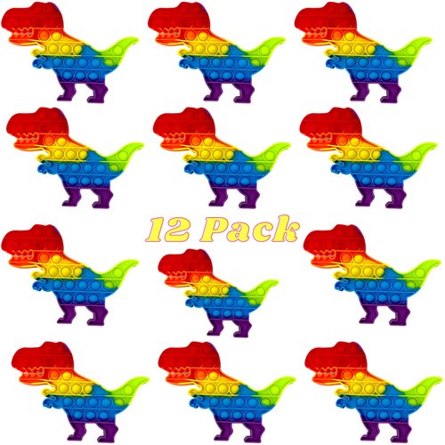 WARM FUZZY Toys - 12 Pack - Fidget Pop It, Perfect for Birthday Gift Bags, Carnival Prizes, Prize Box, Stress Relief, Stocking Stuffers. Great for at Home or in The Classroom. (T-1960DI-12)