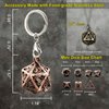 Haxtec Mini Metal DND Dice Set with Hollow Necklace Dice Case Antique Tiny Metal Dice Set D&D Keychain Portable 7PCS Dice Set