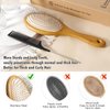 Hair Brush Bamboo Paddle, Aznrszy Multipurpose Head Scalp Massager with Air Cusion/Stainless Steel Bristles Brush Comb for Scalp Stimulation/Hair Growth/Daily Hair Care (Oval)