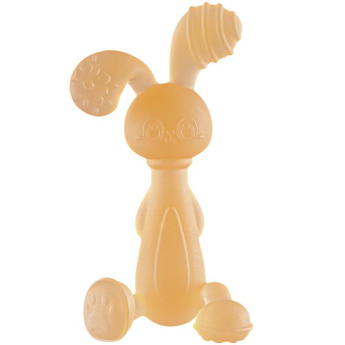 FEISCS Bunny Teething Toy for Babies 0-6 Months,Teether for Babies 3-6 Months,Silicone Baby Teething for Boys Girls,Easter Gifts,BPA Free(Yellow)