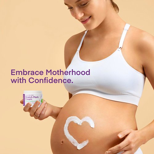 Stretch Mark Cream for Pregnant Women: Stretch Mark Treatment for Pregnancy - Belly Butter For Pregnant Women - Massage Lotion To Prevent And Repair Maternity Stretch Marks Scar - 4 Oz
