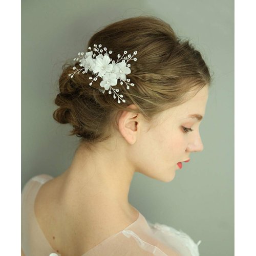 FXmimior Bridal Wedding Flower Headpiece Hair Comb Vintage Hair Comb Crystals Rhinestone Hair Comb Diadem Prom Hair Pins Wedding Party Evening Hair Accessory for Women and Bride (gold)