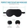 2-Pack 100% Real Natural Silk Eye Mask, Silk Sleeping Mask, Shade Puffy Eye Gift with Adjustable Straps, Sleep Eye Mask, SHJINJU Eye Mask Shade (Black and Leather Powder)