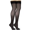 Truform Sheer Compression Stockings, 15-20 mmHg, Women's Thigh High Length, 20 Denier, Charcoal, Medium