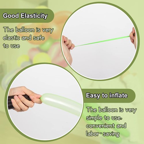 Skylety 150 Pieces Neon Glow Long Balloons Blacklight Reactive Fluorescent Long Twisting Balloons Colorful Long Animal Balloons for Latex Balloon Animals Twisting DIY Birthday Party Decorations